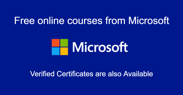free online Microsoft courses with certificates